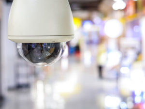 closeup shot of security surveillance camera