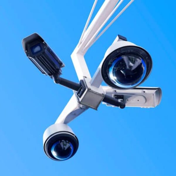 closeup shot of a video surveillance system