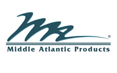 Logo of Middle Atlantic Products featuring stylized initials 'MAP' in teal above a horizontal line, with the full company name 'Middle Atlantic Products' in teal text below the line.