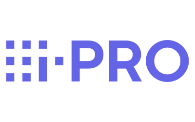 The image shows the i-PRO logo, featuring a stylized lowercase i followed by a dot and the word PRO in bold, blue text.